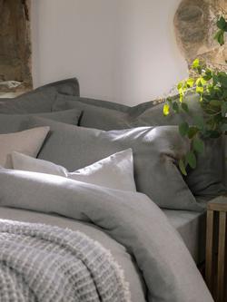 Christy Flannel Marl Duvet Cover Set - view 2, Silver