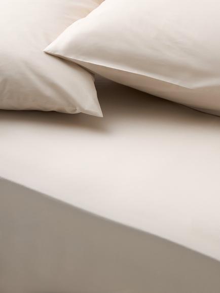 John Lewis Egyptian Cotton Percale Easy Care 260 Thread Count Deep Fitted Sheet, Almond