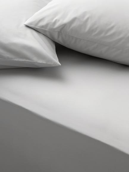 John Lewis Egyptian Cotton Percale Easy Care 260 Thread Count Deep Fitted Sheet, Light Grey