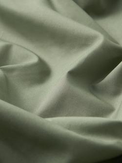 John Lewis Egyptian Cotton Percale Easy Care 260 Thread Count Deep Fitted Sheet - view 2, Myrtle Green