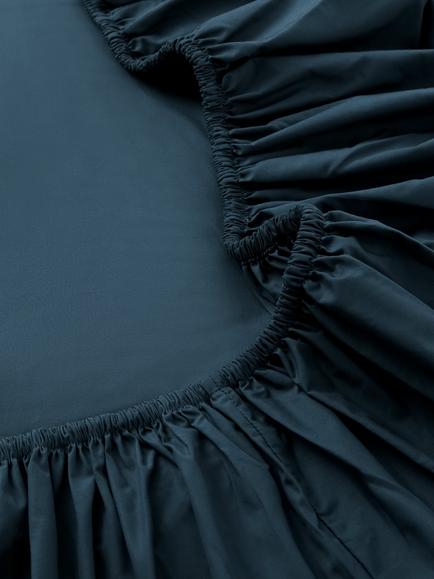 John Lewis Egyptian Cotton Percale Easy Care 260 Thread Count Deep Fitted Sheet - view 2, Night Sky