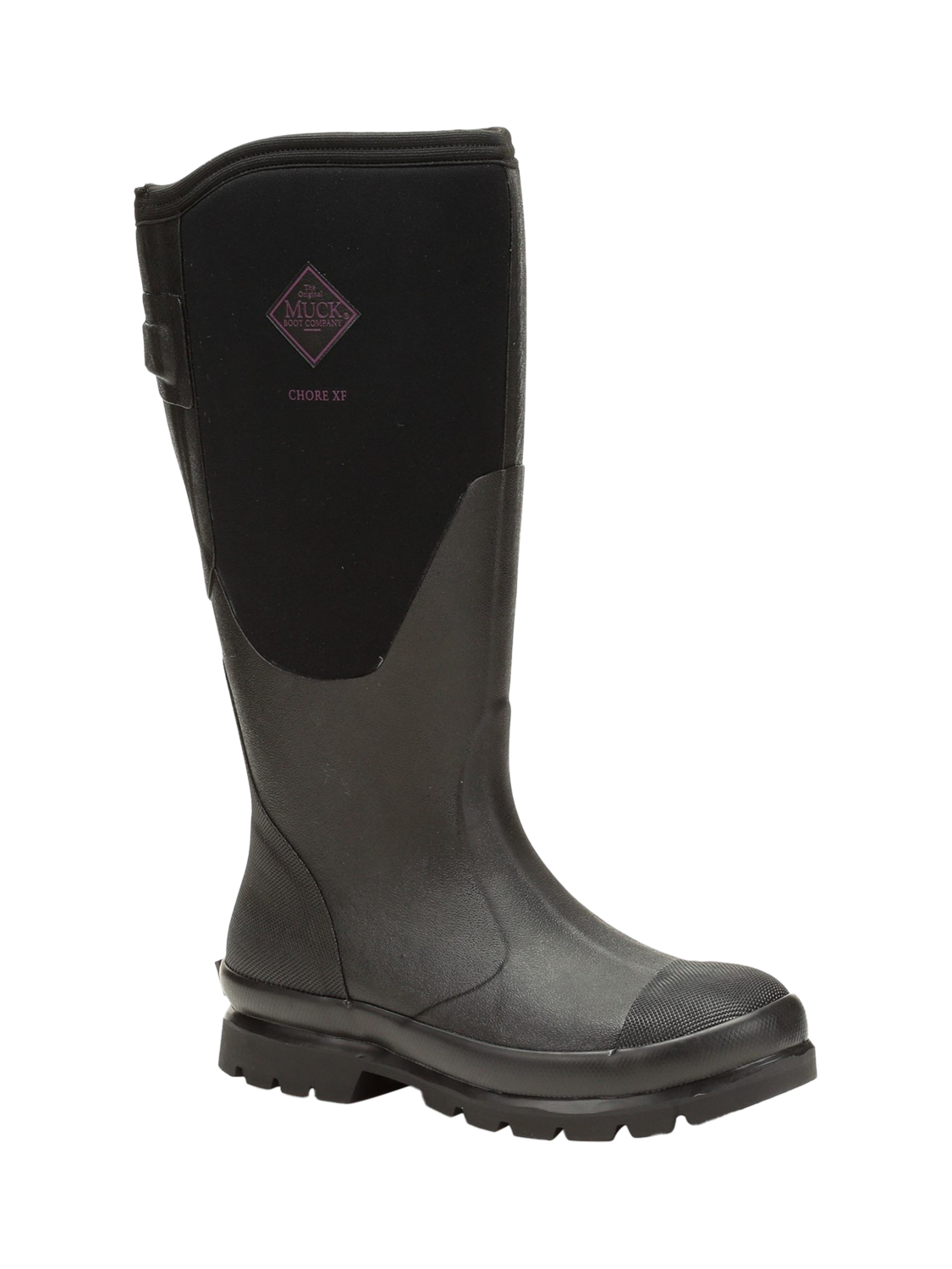 Product image 2 of 5, which shows Muck Chore Adjustable Tall Wellington Boots, Black, 3