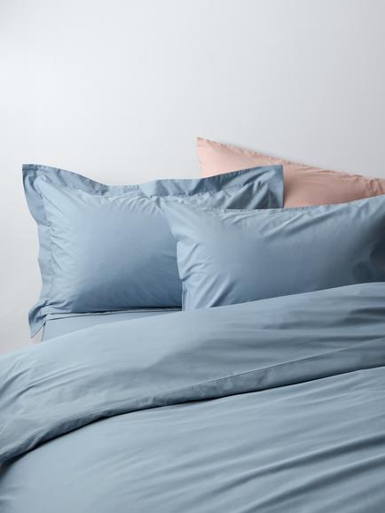 John Lewis Egyptian Cotton Percale Easy Care 260 Thread Count Bedding, Blue