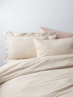 John Lewis Egyptian Cotton Percale Easy Care 260 Thread Count Bedding, Almond