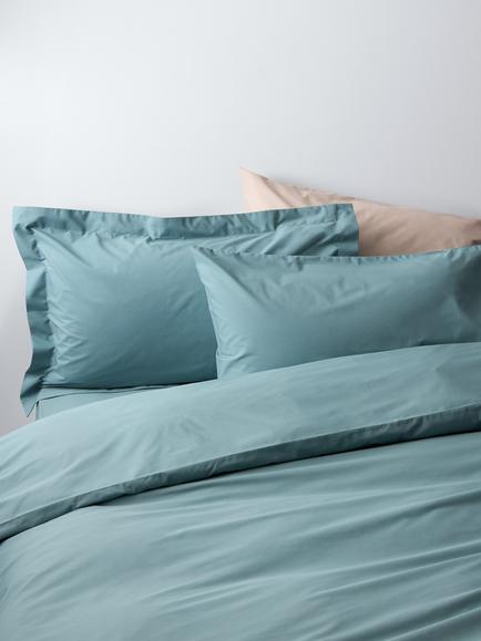 John Lewis Egyptian Cotton Percale Easy Care 260 Thread Count Bedding, Green