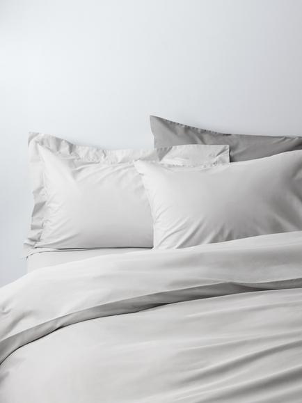 John Lewis Egyptian Cotton Percale Easy Care 260 Thread Count Bedding, Light Grey