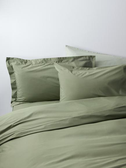 John Lewis Egyptian Cotton Percale Easy Care 260 Thread Count Bedding, Green