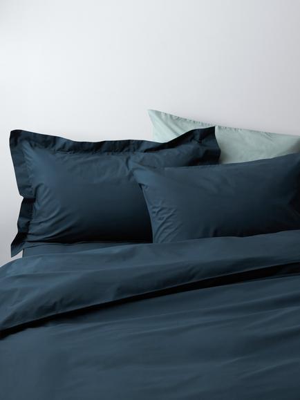 John Lewis Egyptian Cotton Percale Easy Care 260 Thread Count Bedding, Blue