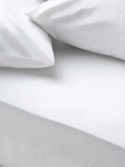 John Lewis Egyptian Cotton Percale Easy Care 260 Thread Count Extra Deep Fitted Sheet, White