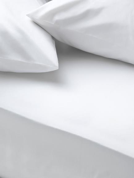 John Lewis Egyptian Cotton Percale Easy Care 260 Thread Count Extra Deep Fitted Sheet, White