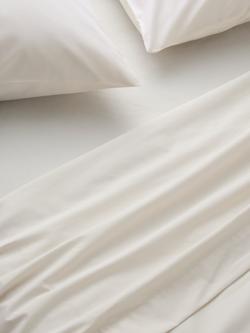 John Lewis Egyptian Cotton Percale Easy Care 260 Thread Count Flat Sheet, Cream (dark)