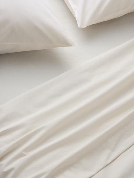 John Lewis Egyptian Cotton Percale Easy Care 260 Thread Count Flat Sheet, Cream (dark)