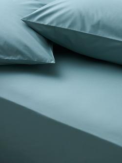 John Lewis Egyptian Cotton Percale Easy Care 260 Thread Count Fitted Sheet, Horizon