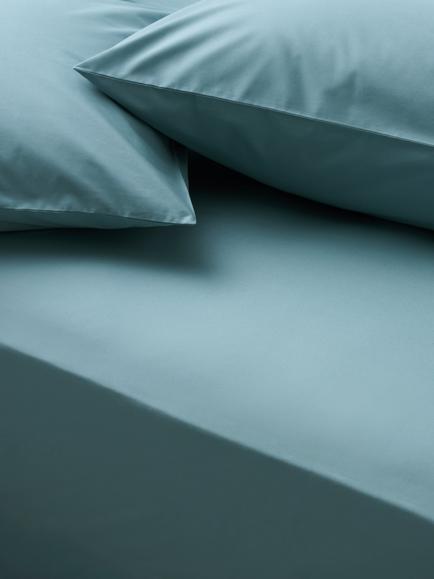 John Lewis Egyptian Cotton Percale Easy Care 260 Thread Count Fitted Sheet, Horizon
