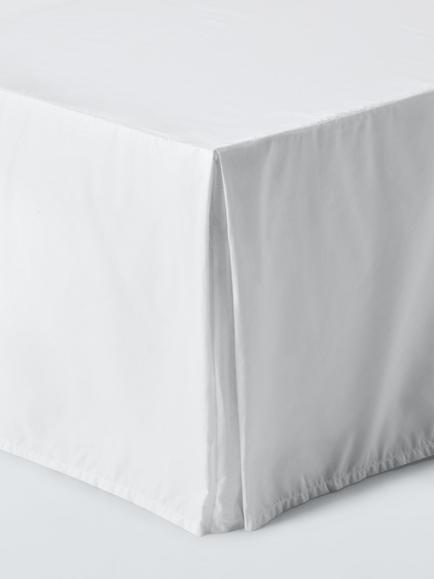 John Lewis Egyptian Cotton Percale Easy Care 260 Thread Count Boxed Valance, White, White