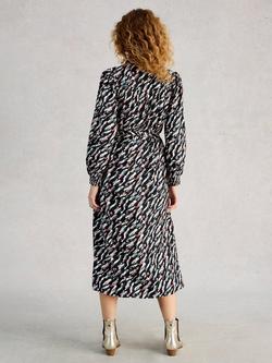 White Stuff Covy Abstract Shirt Dress, Black/Multi - view 2, Black/Multi