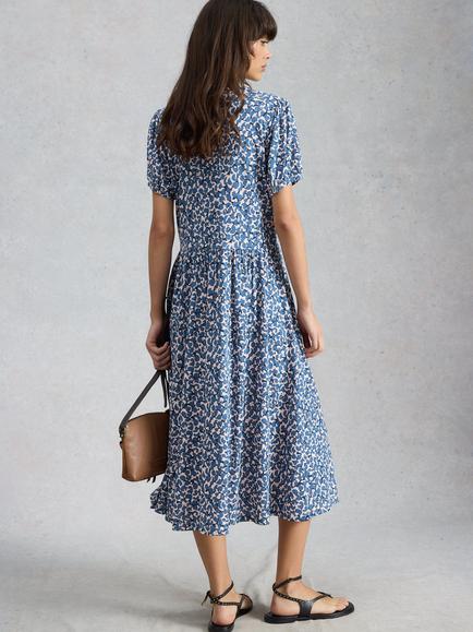 White Stuff Leah Abstract Jersey Dress, Blue/Multi - view 2, Blue/Multi