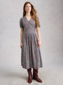 White Stuff Leah Midi Dress, Blue/Multi, Blue/Multi