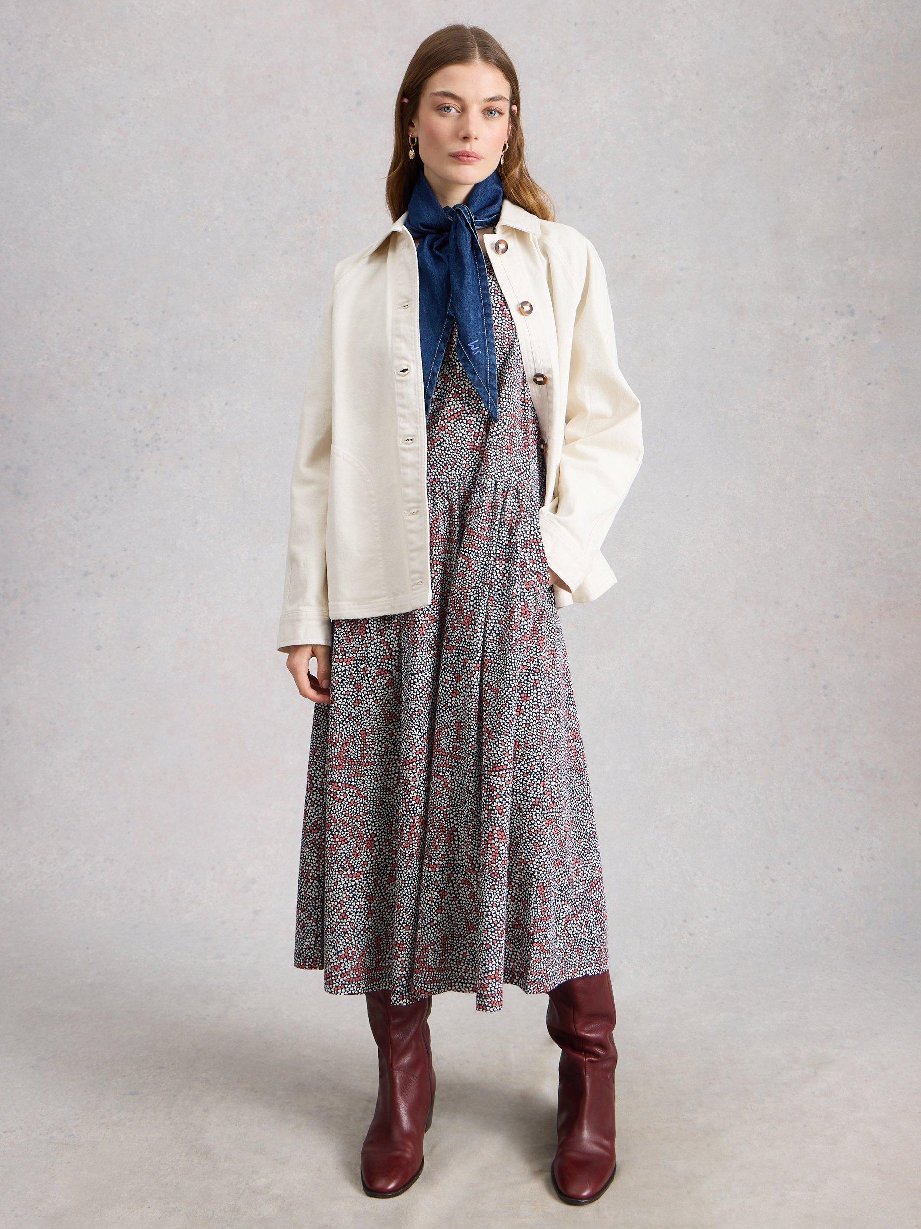 Product image 4 of 6, which shows White Stuff Leah Midi Dress, Blue/Multi, 6