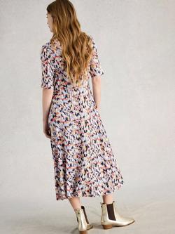 White Stuff Madeline Abstract Jersey Dress, Blue/Multi - view 2, Blue/Multi