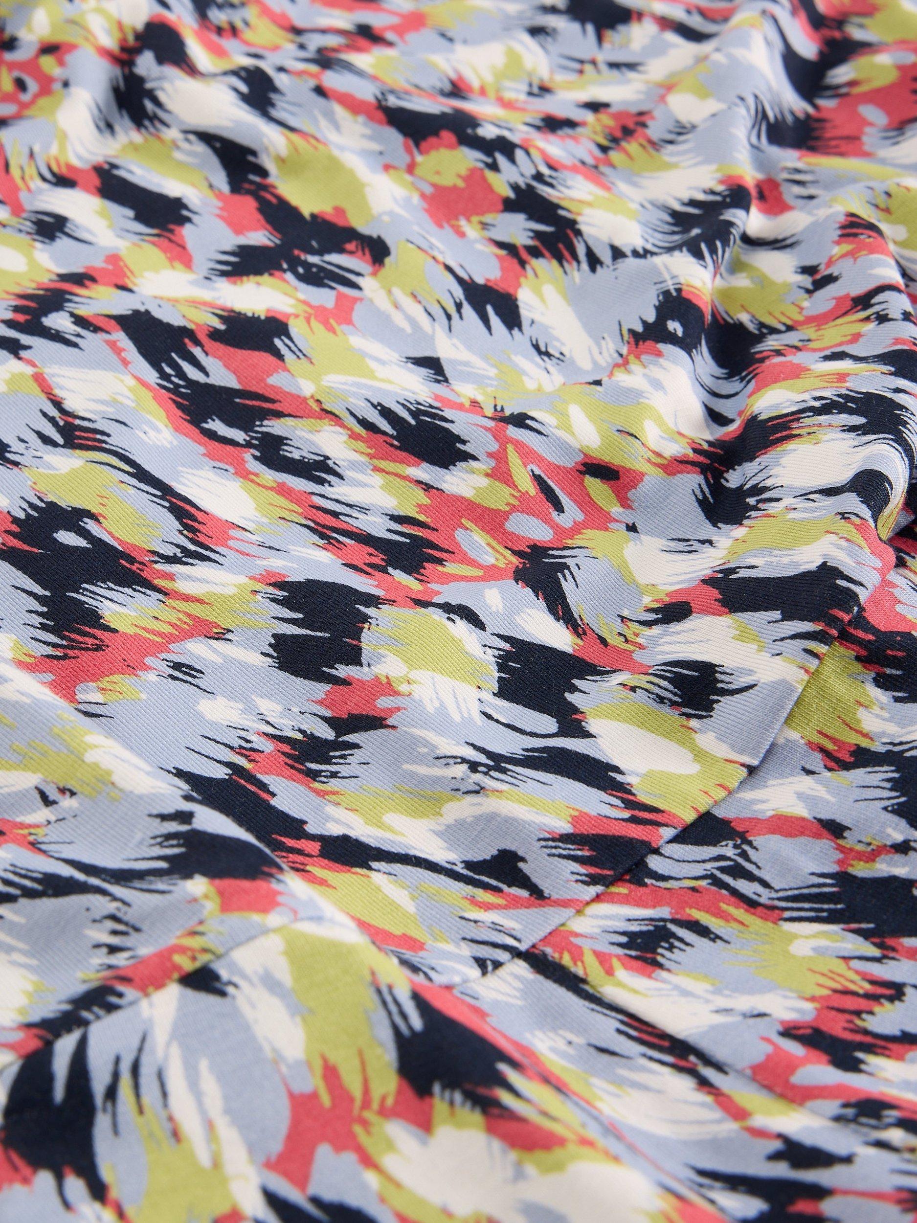 Product image 6 of 6, which shows White Stuff Madeline Abstract Jersey Dress, Blue/Multi, 6