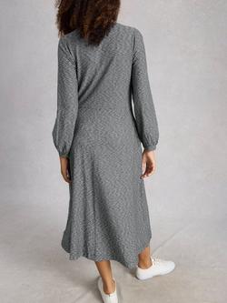 White Stuff Megan Cotton Button Down Midi Dress, Navy/Multi - view 2, Navy/Multi