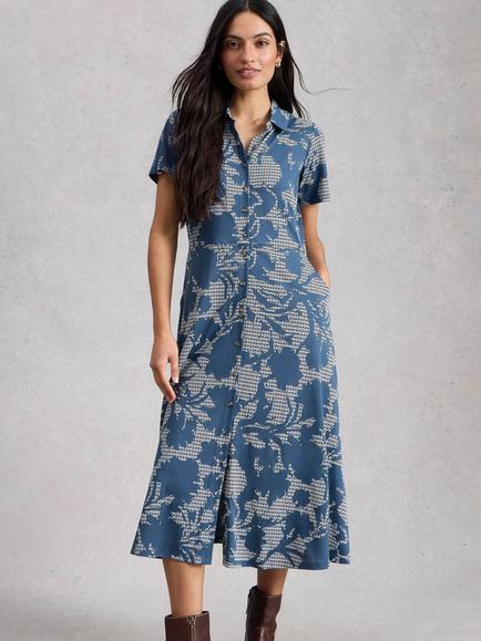 White Stuff Rua Midi Dress, Blue, Blue