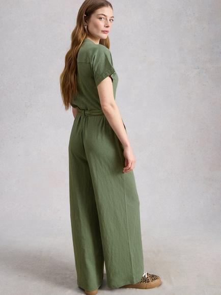 White Stuff Sandy Cotton Jumpsuit - view 2, Green