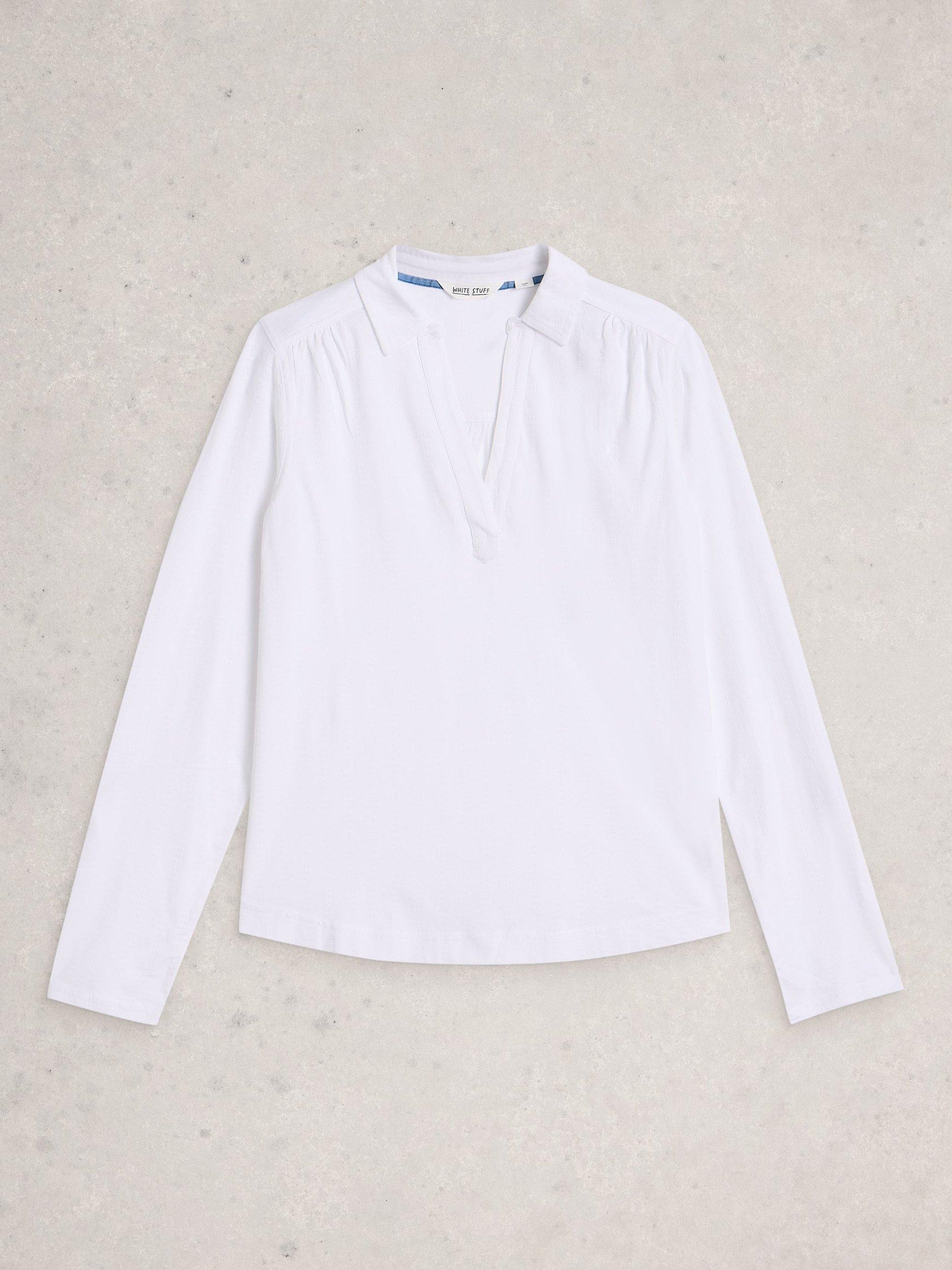 Product image 5 of 6, which shows White Stuff Allie Textured Shirt, White, 6