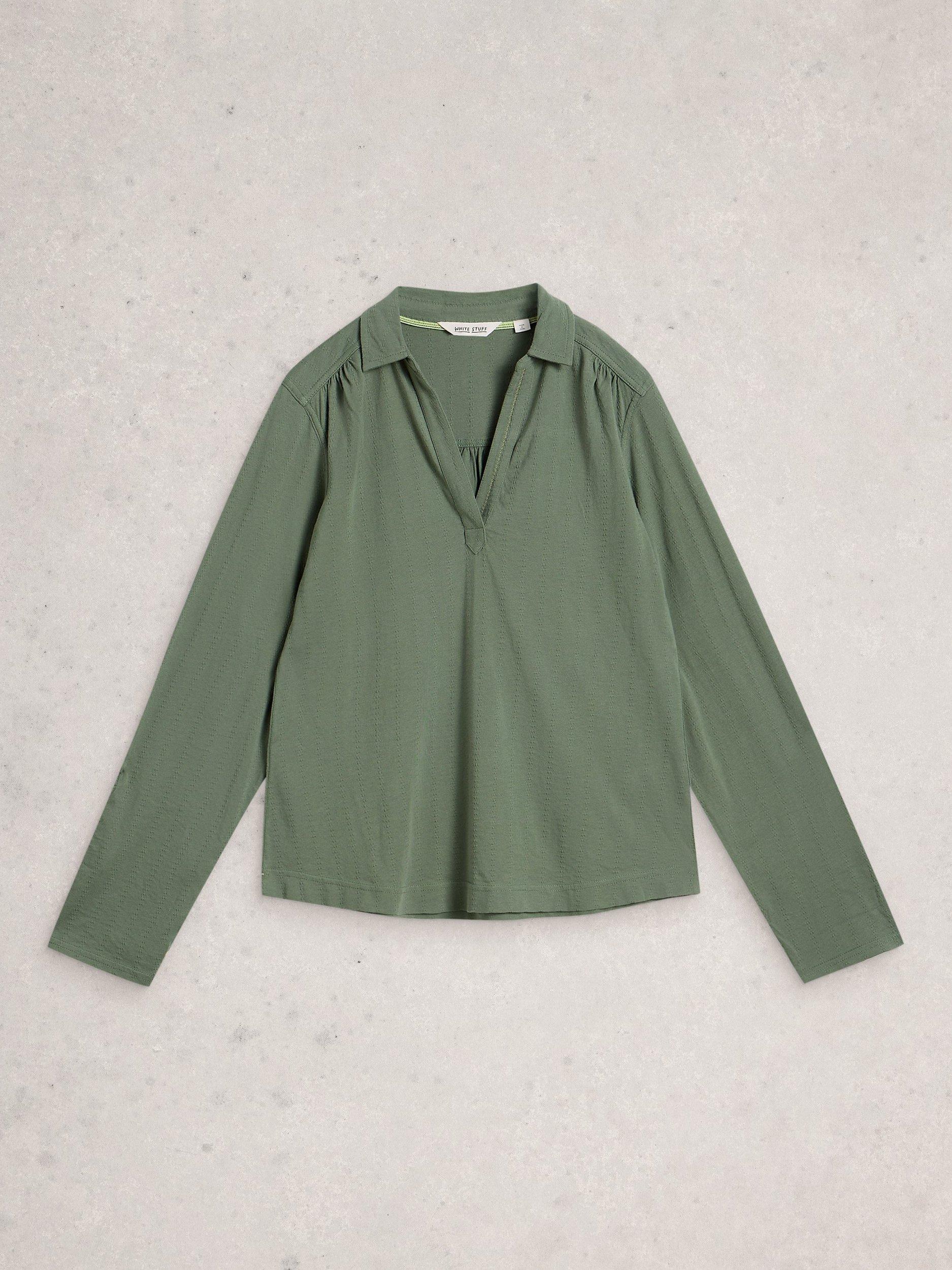 Product image 5 of 6, which shows White Stuff Allie Textured Shirt, Khaki, 6