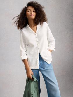 White Stuff Annie Organic Cotton Shirt, White, White