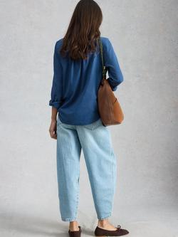 White Stuff Annie Double Cloth Shirt, Dark Blue - view 2, Dark Blue