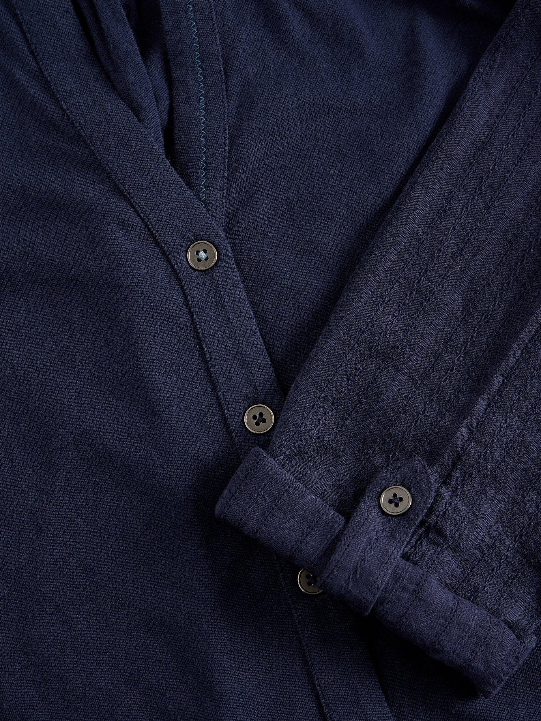 Product image 6 of 6, which shows White Stuff Annie Jersey Longline Shirt, Navy, 6