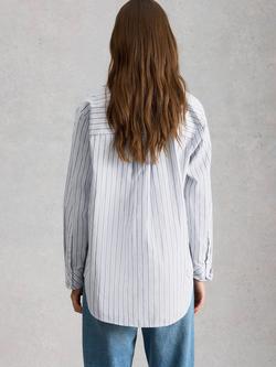 White Stuff Sadie Cotton Poplin Boyfriend Shirt - view 2, Blue