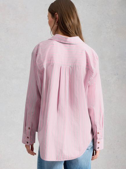 White Stuff Sadie Cotton Poplin Boyfriend Shirt - view 2, Pink