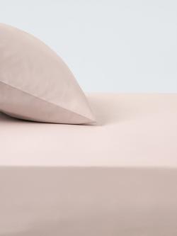 John Lewis Crisp & Fresh 400 Thread Count Egyptian Cotton Deep Fitted Sheet, Pink Tint