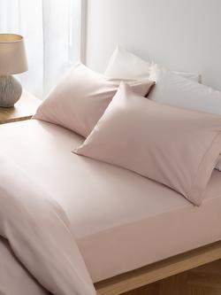 John Lewis Crisp & Fresh 400 Thread Count Egyptian Cotton Deep Fitted Sheet - view 2, Pink Tint