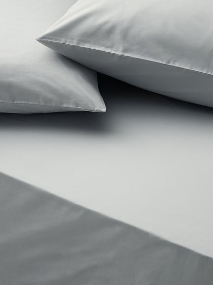 John Lewis Egyptian Cotton Percale Easy Care 400 Thread Count Deep Fitted Sheet, Light Grey