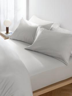John Lewis Crisp & Fresh 400 Thread Count Egyptian Cotton Deep Fitted Sheet - view 2, Light Grey