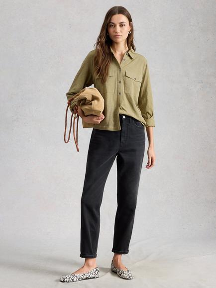 White Stuff Una Pocket Utility Shirt, Green Khaki, Green Khaki