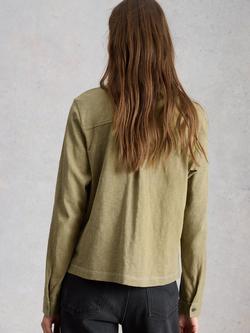 White Stuff Una Pocket Utility Shirt, Green Khaki - view 2, Green Khaki