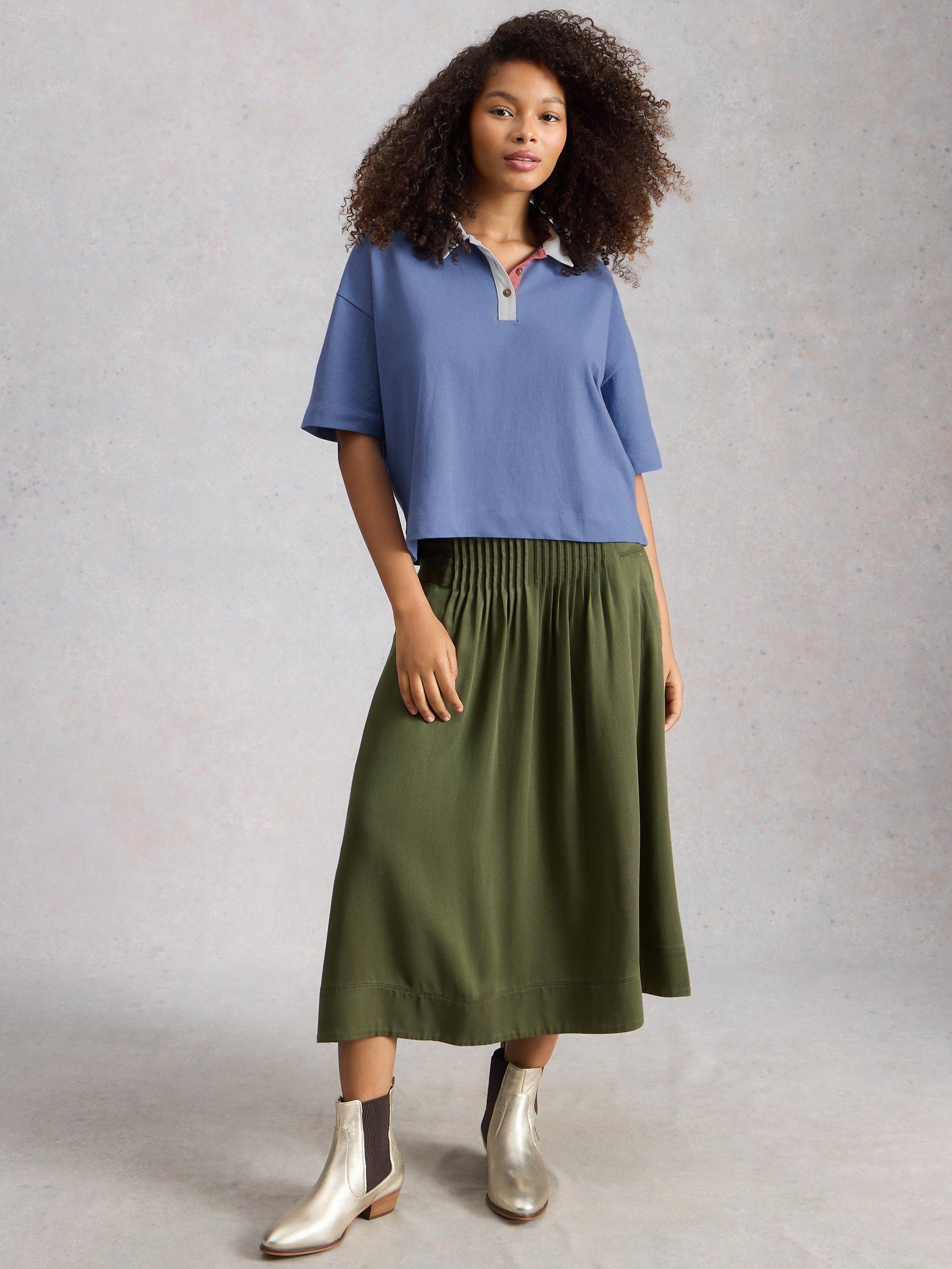 Product image 1 of 6, which shows White Stuff Ruby Organic Cotton Shirt, Blue, 6