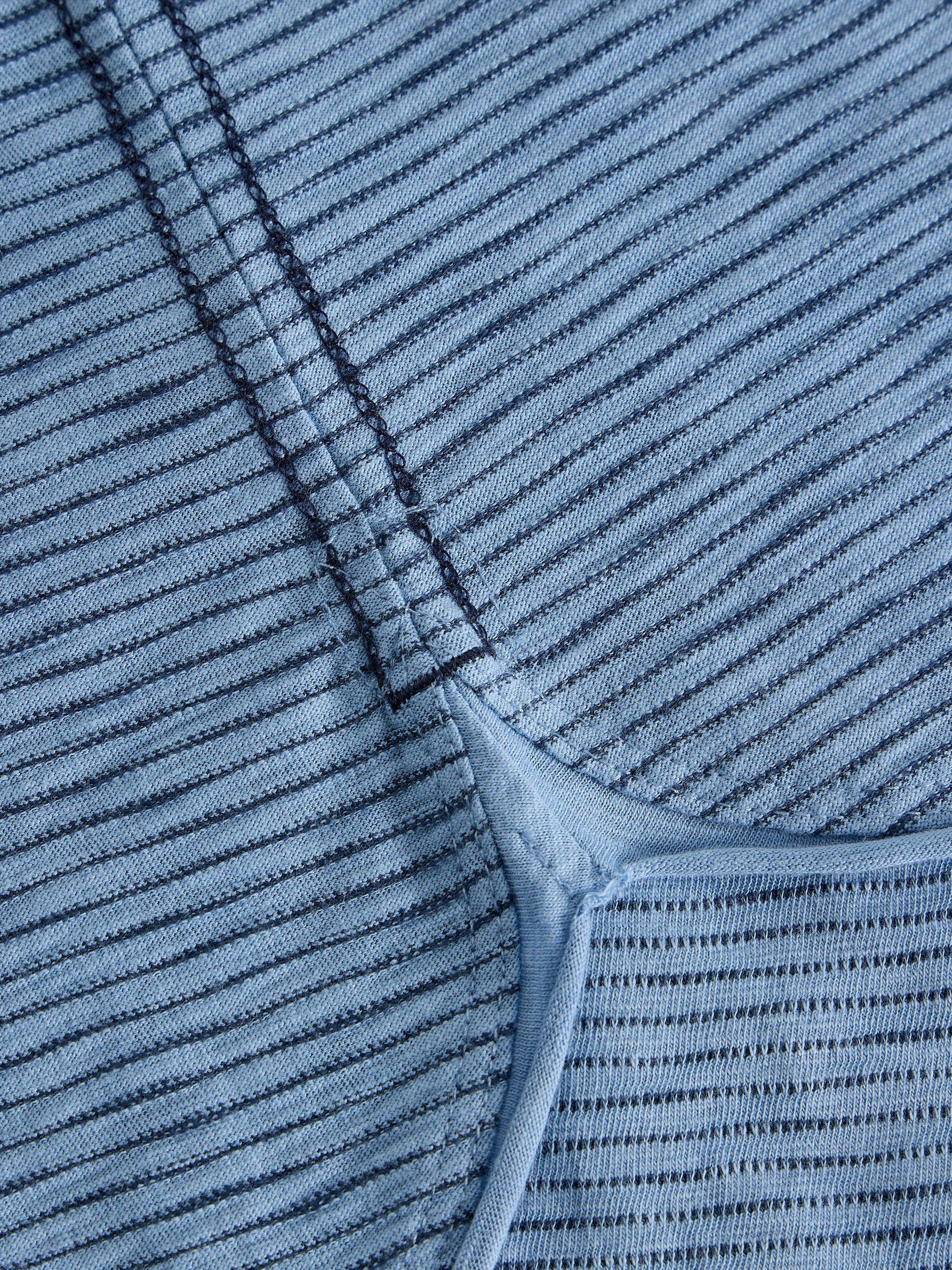 Product image 6 of 6, which shows White Stuff Clara Textured Stripe Top, Blue, 6