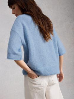 White Stuff Kate Knitted T-Shirt, Blue - view 2, Blue