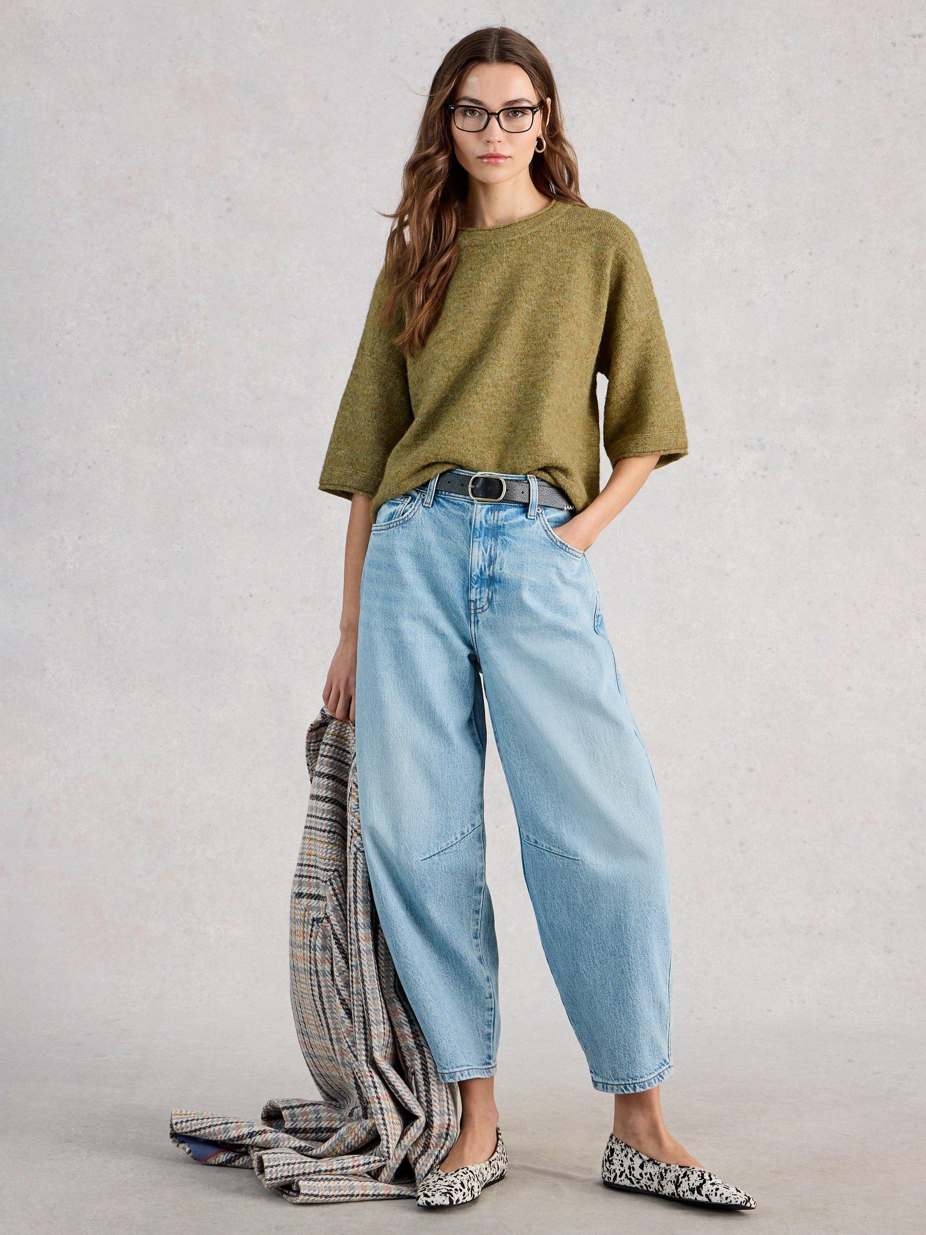 Product image 1 of 6, which shows White Stuff Kate Knitted T-Shirt, Light Green, 6