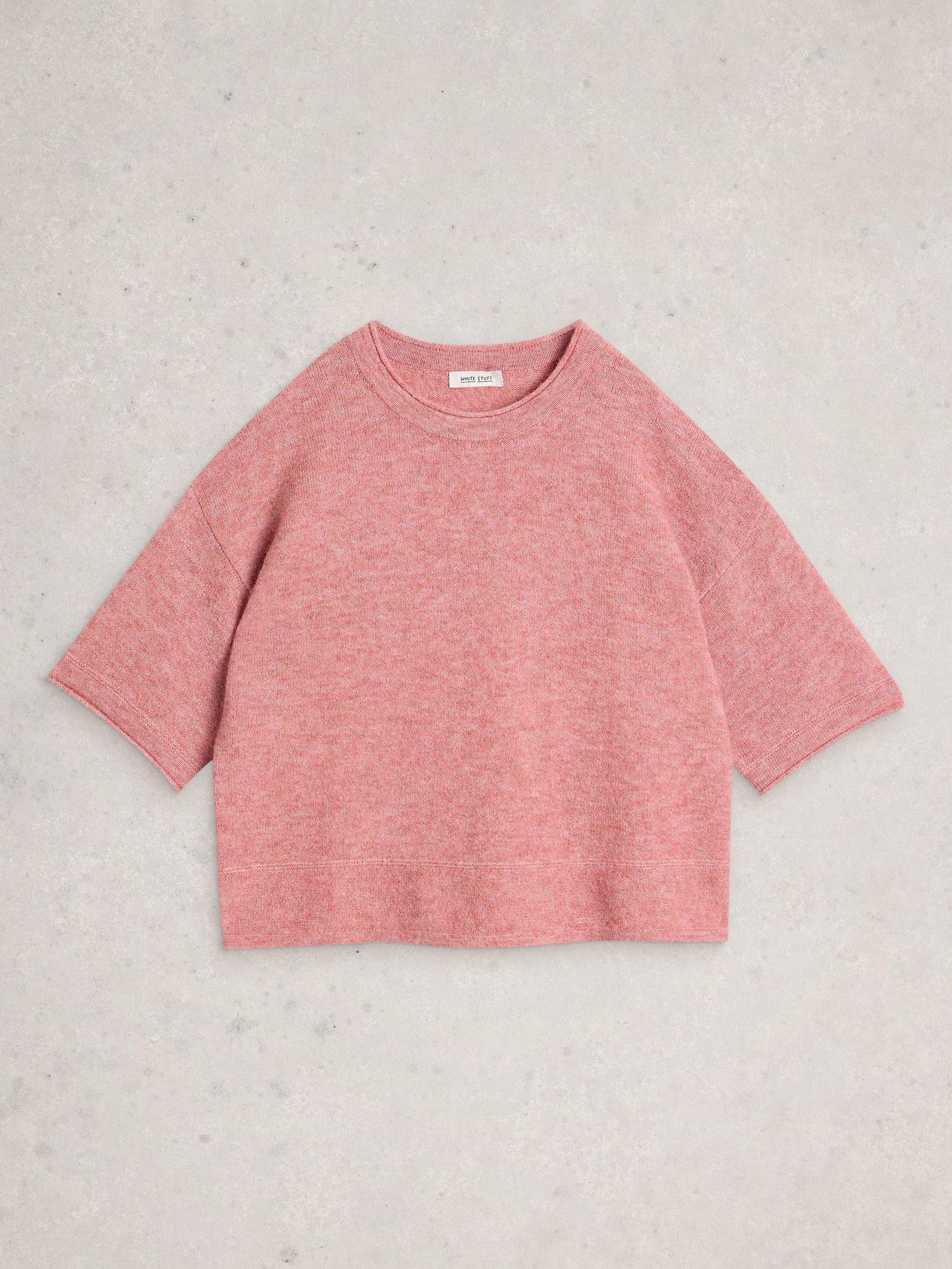 Product image 5 of 6, which shows White Stuff Kate Knitted T-Shirt, Mid Pink, 6
