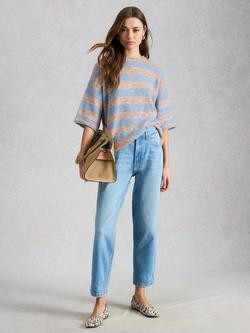 White Stuff Kate Stripe Knit Top, Blue/Natural, Blue/Natural