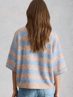 White Stuff Kate Stripe Knit Top, Blue/Natural - view 2, Blue/Natural