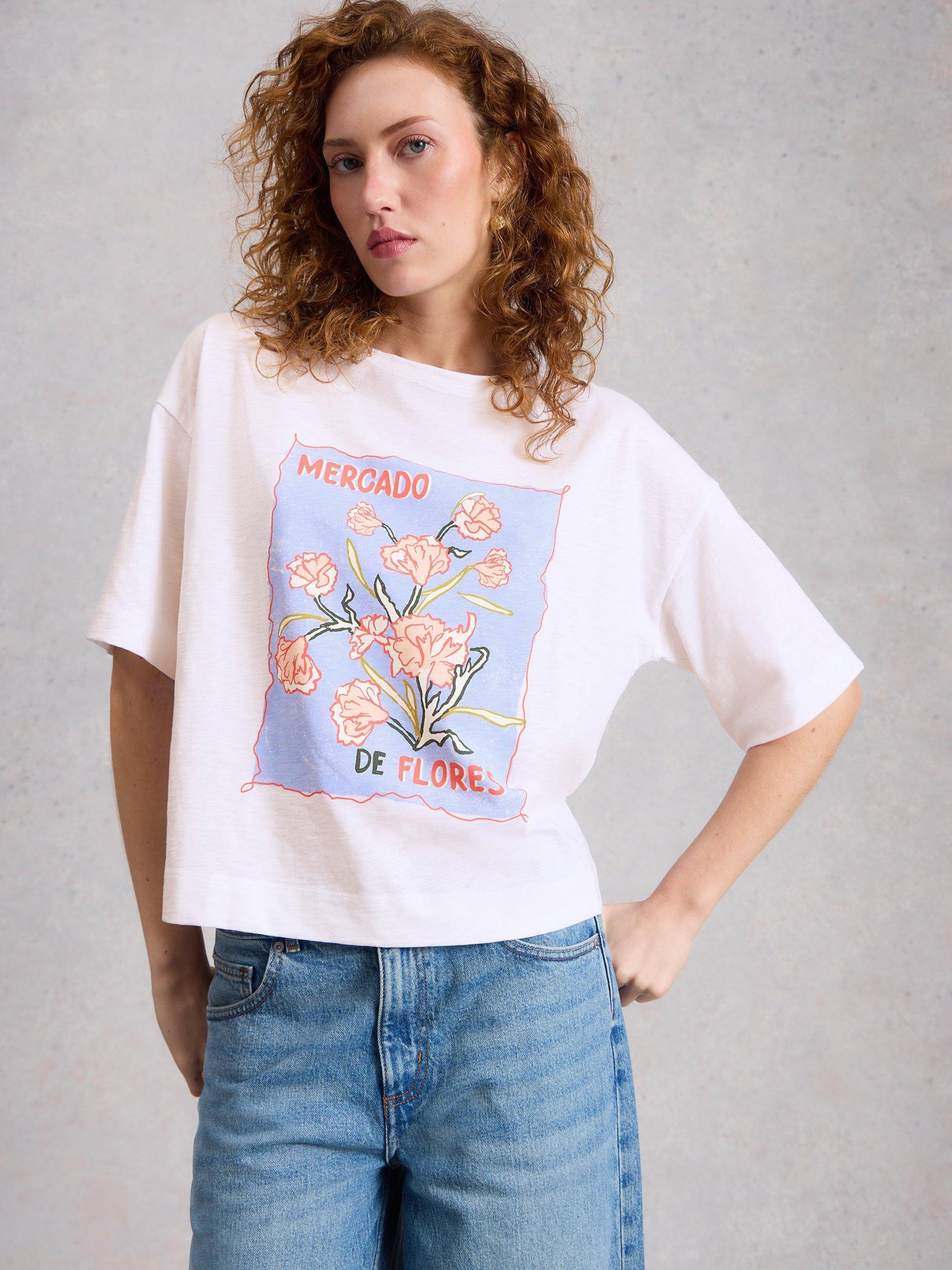 Product image 1 of 2, which shows White Stuff Katya Cotton T-Shirt, White, 6