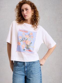 White Stuff Katya Cotton T-Shirt, White, White